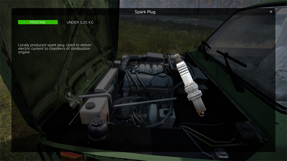 A close up of a spark plug, emphasizing the detail needed when maintaining car parts in DayZ