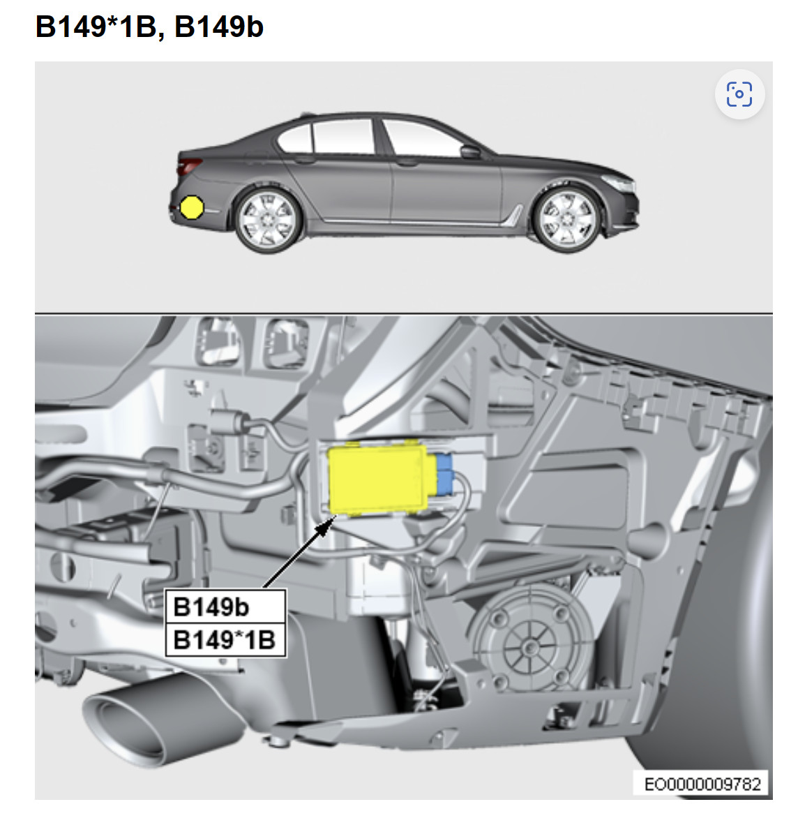 BMW G Series Rear Radar Location