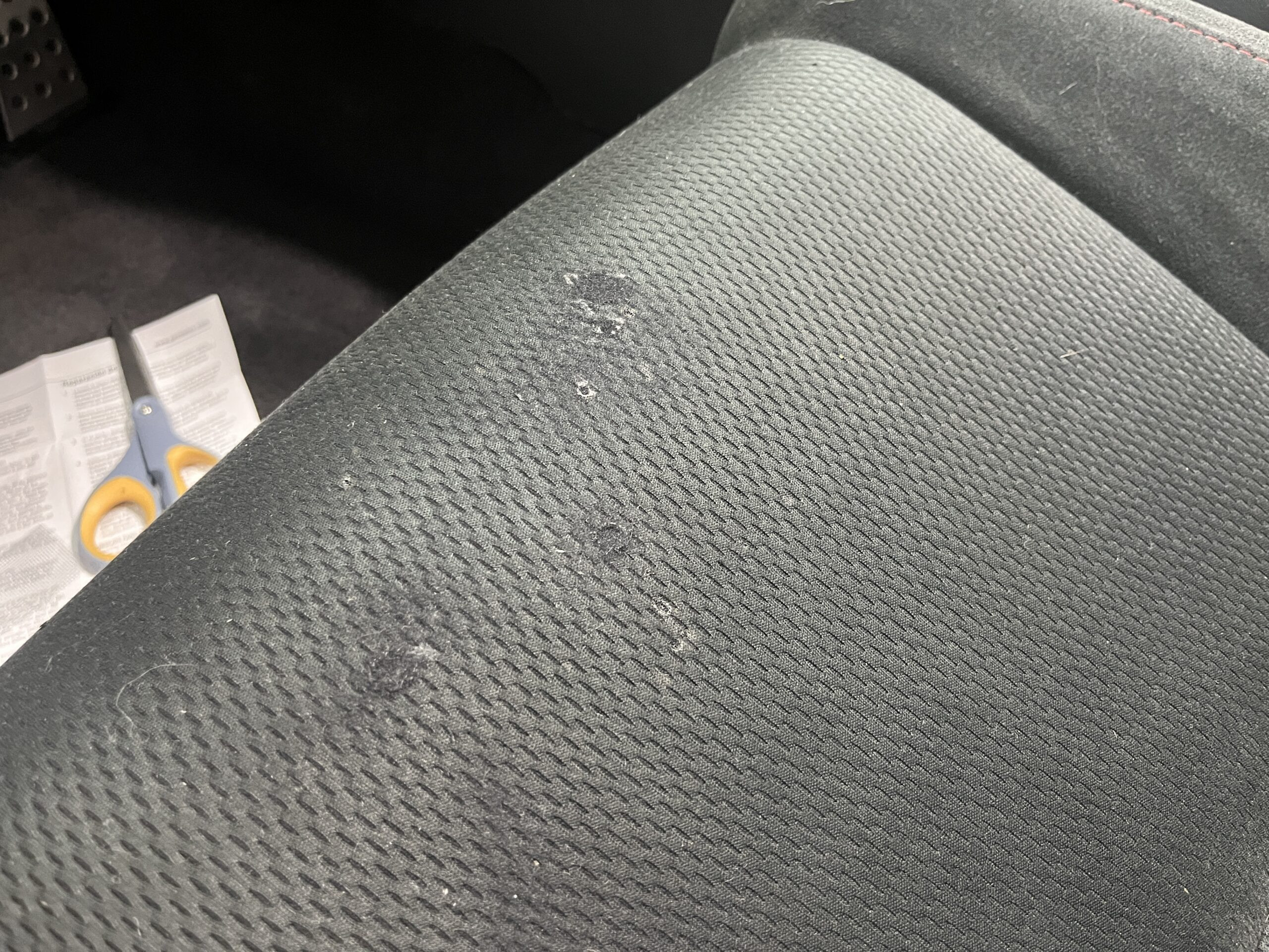 After photo of repaired car seat