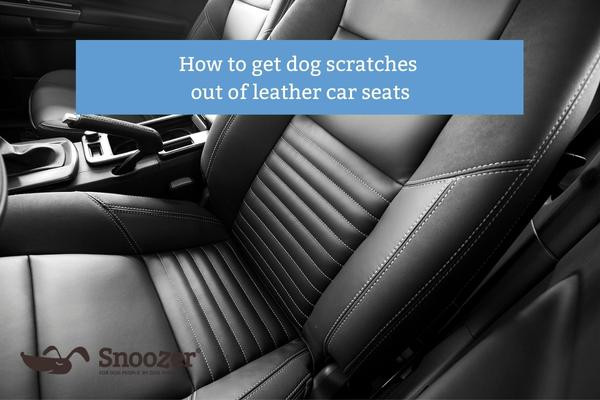 Dog scratches on leather car seat before repair