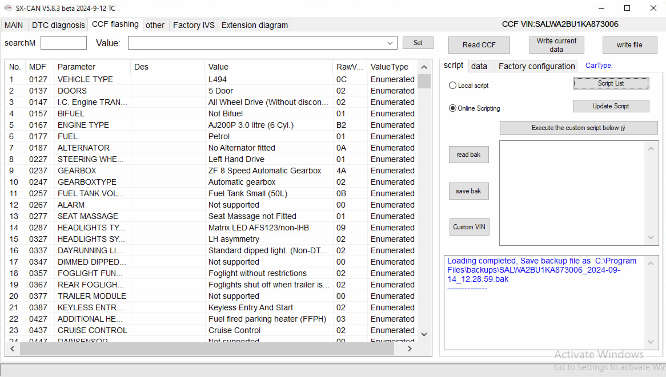 SX-CAN CCF Flashing Interface