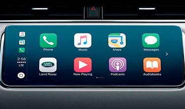 Range Rover Velar Sport Infotainment System Displaying Apple CarPlay and Android Auto after Activation