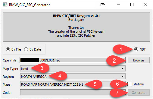 BMW CIC FSC Generator Interface